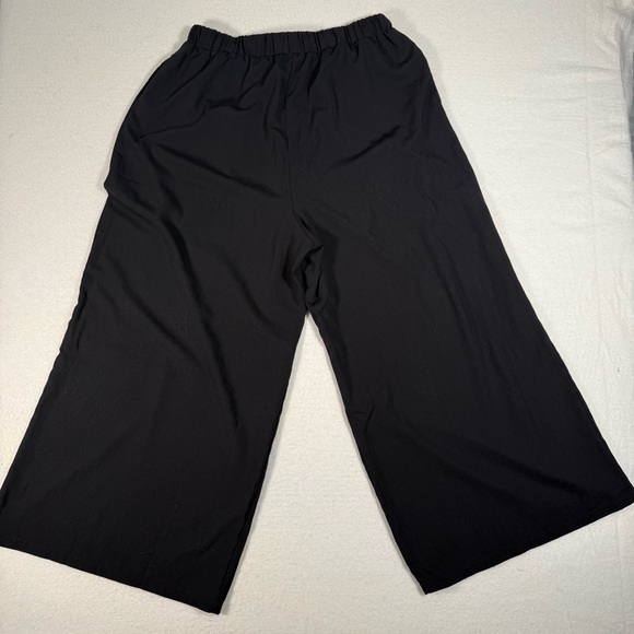 Cider Black Wide Leg Palazzo Pants Drawstring Waist OXL Plus Size Minimal Work - Picture 2 of 8